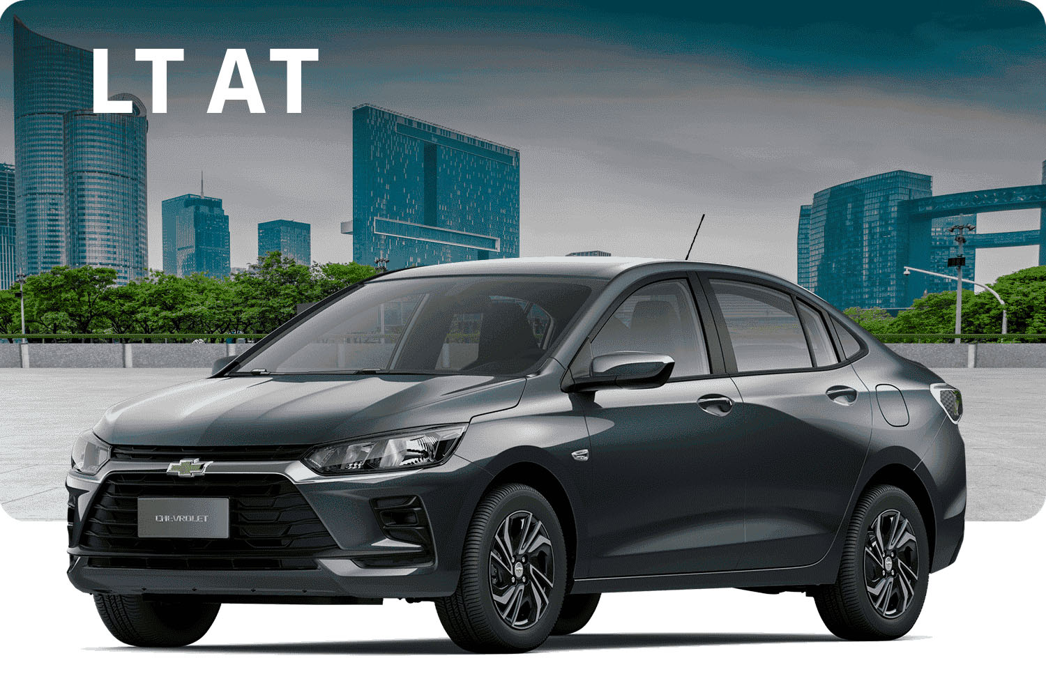 Onix Sedán LT AT 2026 color gris dragón diseño deportivo